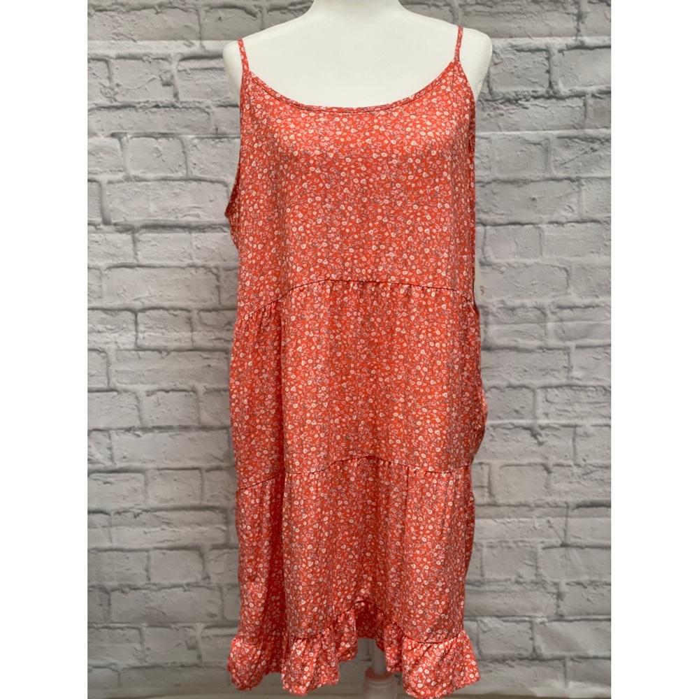**NWT** Coral floral tank flowy dress